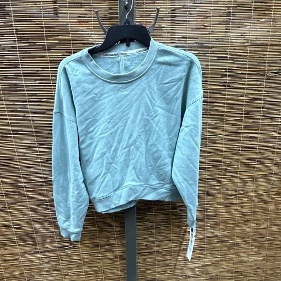 Calvin Klein Women's Blouson-Sleeve Oversized Logo Sweatshirt Size M - Picture 1 of 2